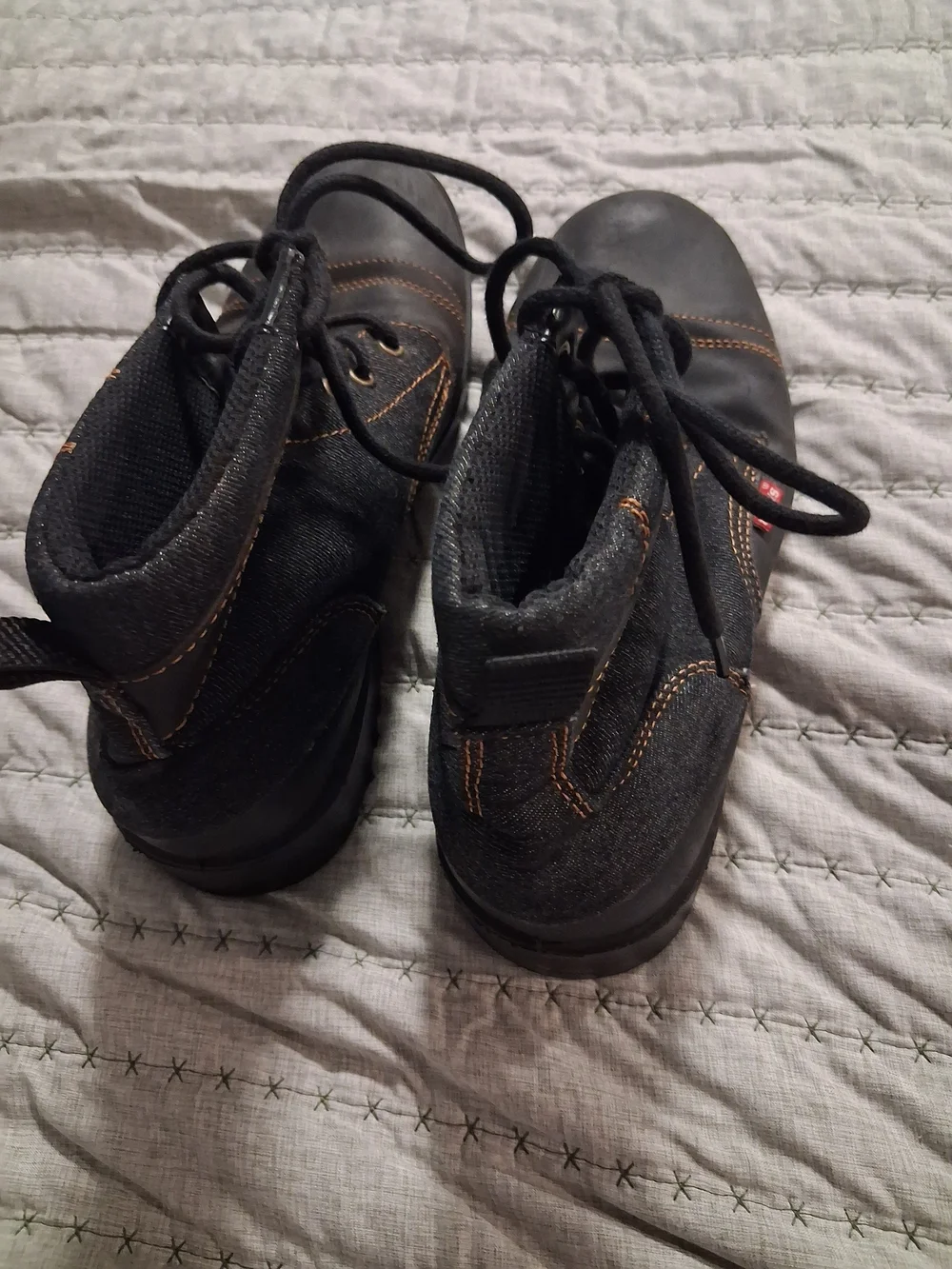 Levi's Black Chukka Lace-Up Boots with Brown Stitching